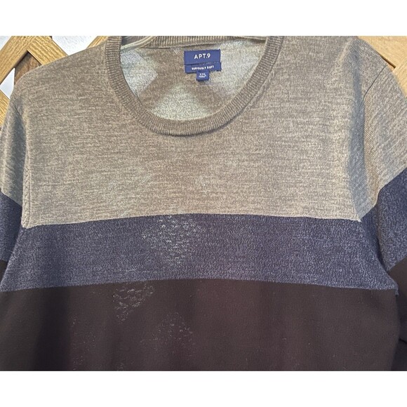 APT. 9 Merino Wool Blend Soft Striped Bundle Up Sweaters Men's XXL - Picture 11 of 16